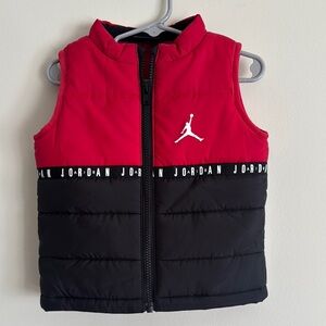 Jordan Kids Red and Black Puffer Vest